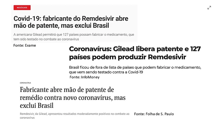 Comentando as seguintes manchetes sobre Covid-19:
